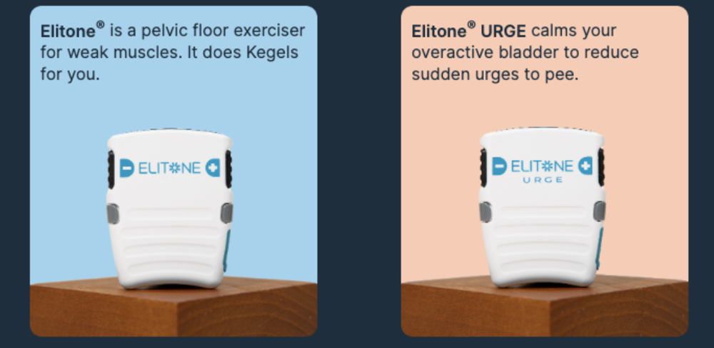 The Elitone Pelvic Floor solutions product for pelvic floor muscles